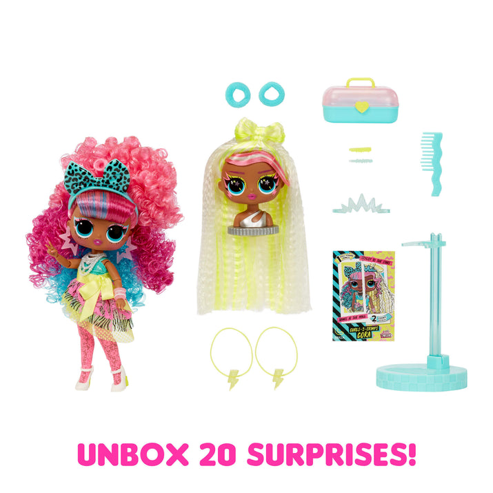 LOL Surprise Tweens Surprise Swap Curls-2-Crimps Cora Fashion Doll with 20+ Surprises