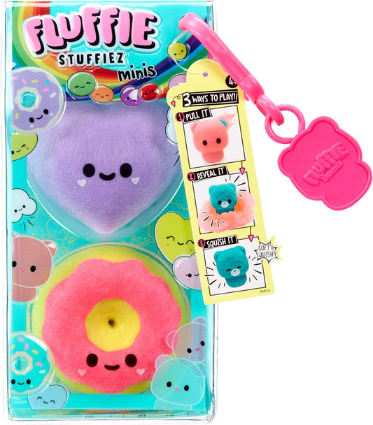 Fluffie Stuffiez Heart Candy & Donut Minis Surprise Reveal Unboxing Soft and Squishable Tactile Play Fidget DIY